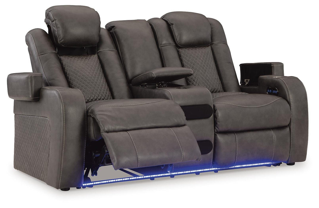 Five Star Furniture - Fyne-Dyme Power Reclining Loveseat with Console