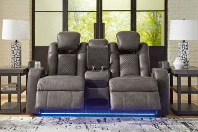 Five Star Furniture - Fyne-Dyme Power Reclining Loveseat with Console - Five Star Furniture & Mattress (GA)
