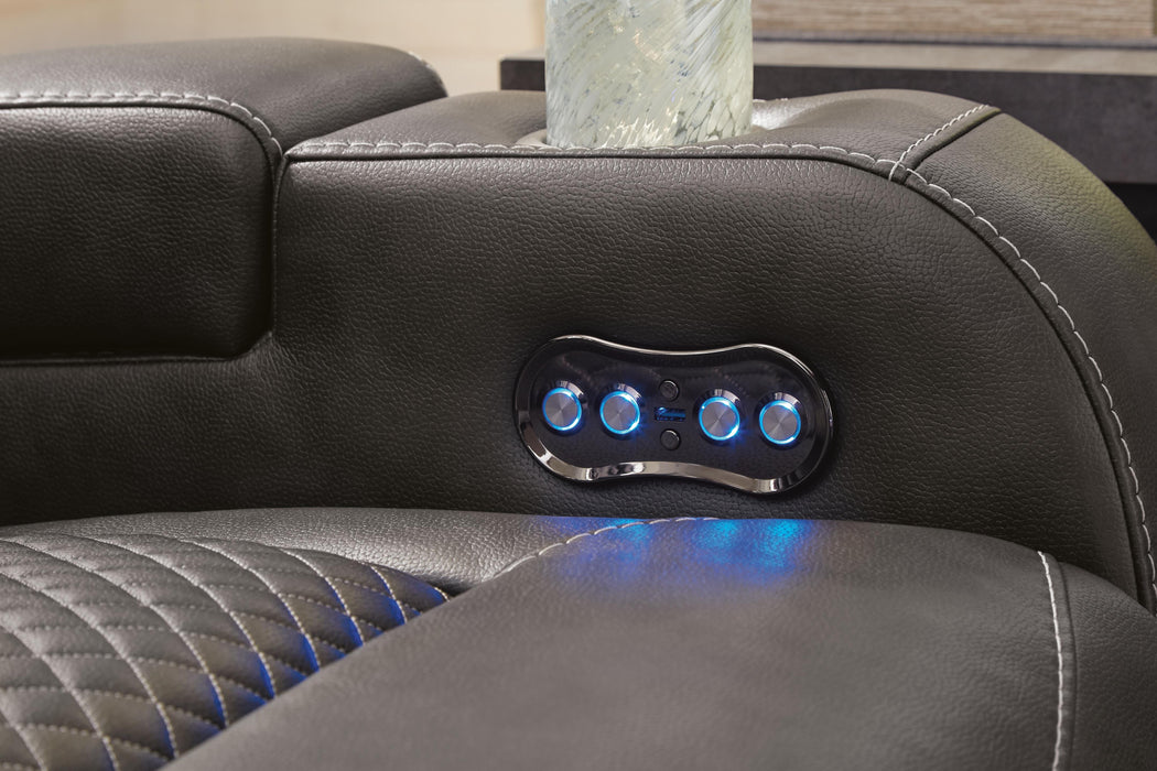 Five Star Furniture - Fyne-Dyme Power Reclining Loveseat with Console