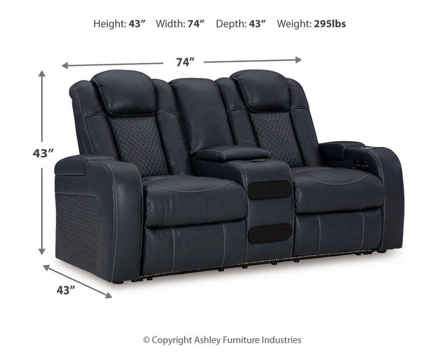 Five Star Furniture - Fyne-Dyme Power Reclining Loveseat with Console