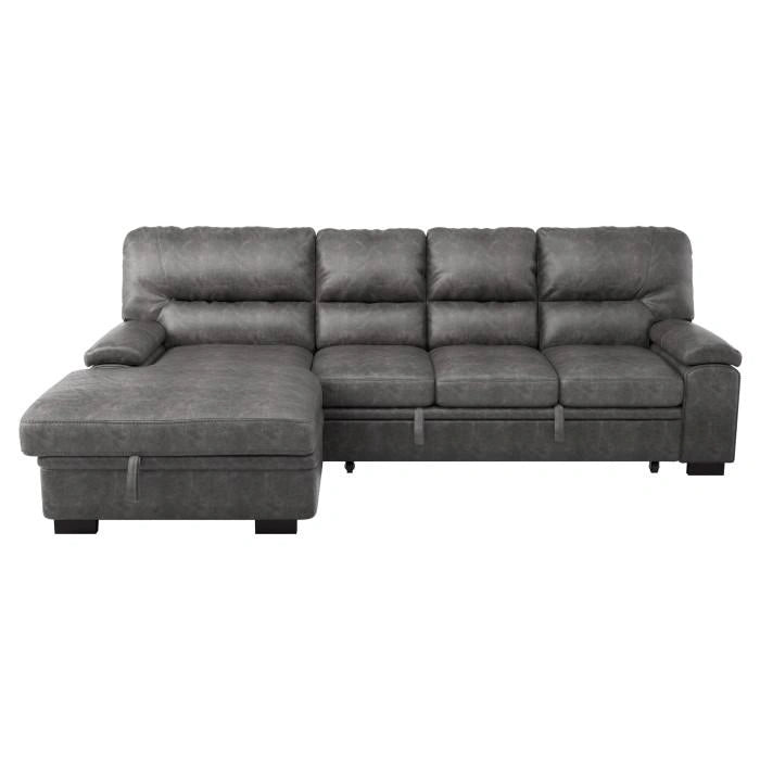 Five Star Furniture - Michigan Sectional with Pull Out Bed and Left Chaise in Dark Gray 9407DG*2LC3R