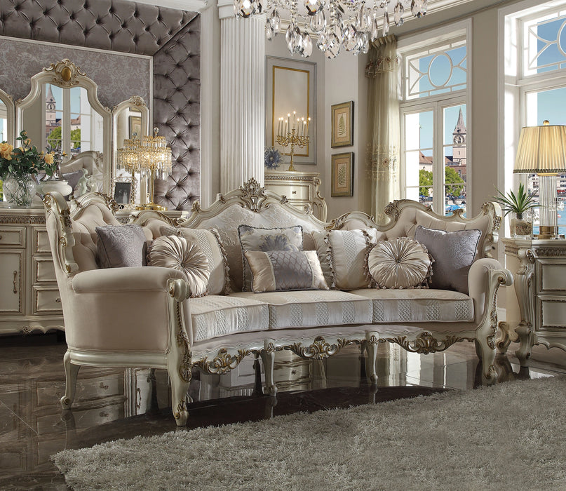 Five Star Furniture - Picardy Fabric & Antique Pearl Sofa w/8 Pillows