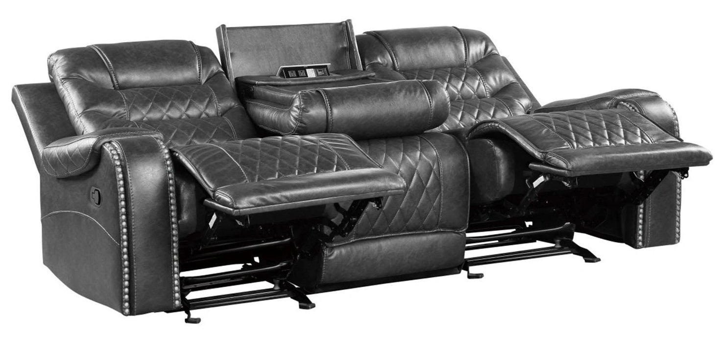 Five Star Furniture - Putnam Power Double Reclining Sofa with Drop-Down in Gray 9405GY-3PW