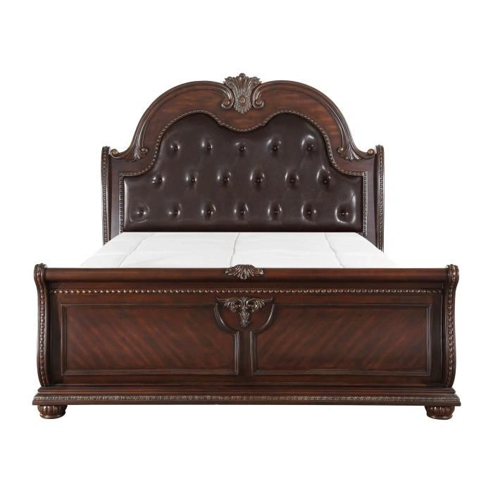 Five Star Furniture - Cavalier King Sleigh Bed in Dark Cherry 1757K-1EK*