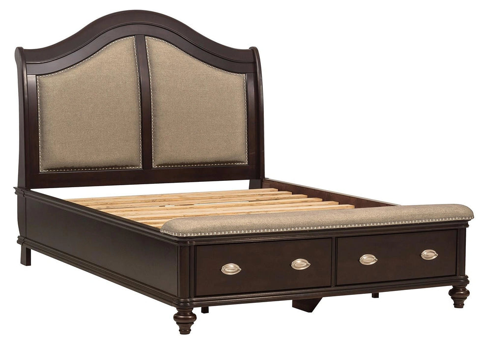 Five Star Furniture - Marston Queen Sleigh Storage Bed in Dark Cherry 2615DC-1