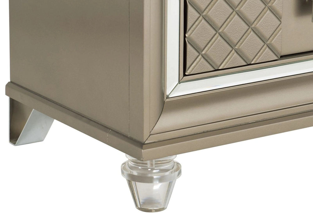 Five Star Furniture - Loudon 2 Drawer Nightstand in Champagne Metallic 1515-4