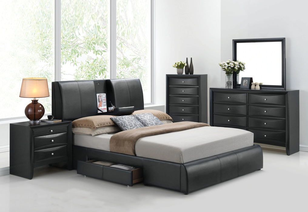 Five Star Furniture - Kofi Black PU Eastern King Bed