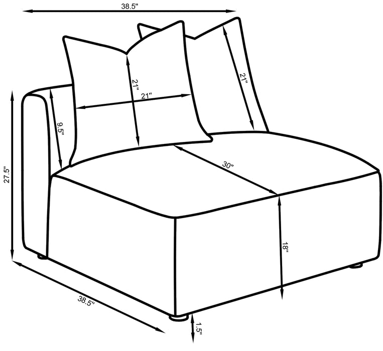Five Star Furniture - Jennifer Armless Chair
