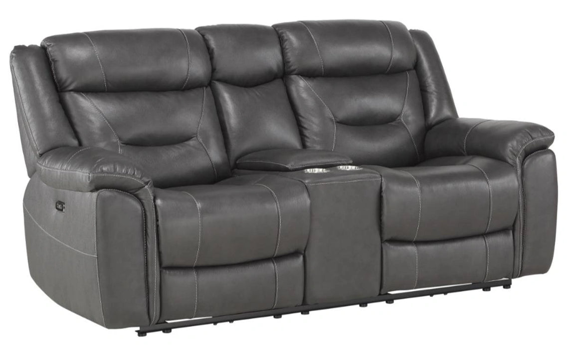 Five Star Furniture - Danio Power Double Reclining Loveseat with Power Headrests in Dark Gray 9528DGY-2PWH