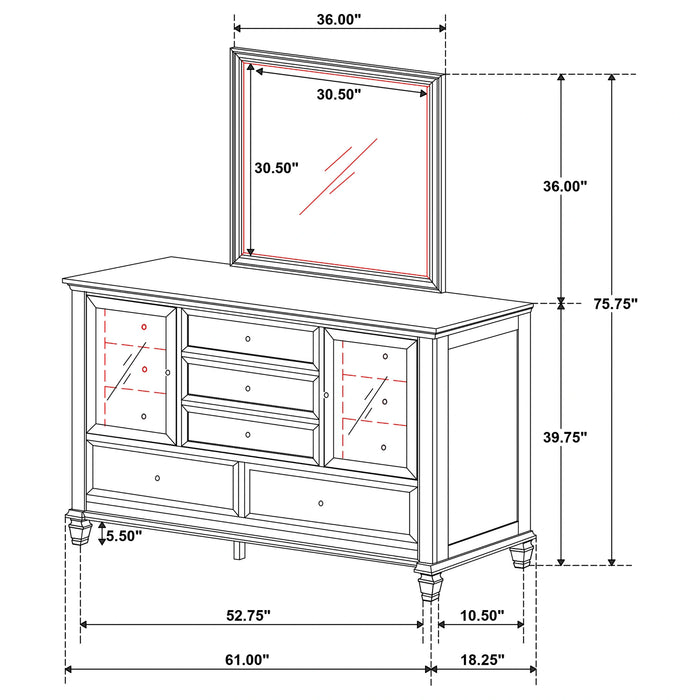 Five Star Furniture - Sandy Beach Dresser with Mirror