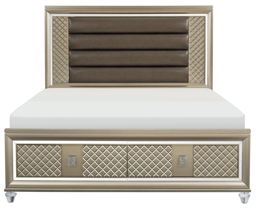 Five Star Furniture - Loudon King Platform with Storage Bed in Champagne Metallic 1515K-1EK*