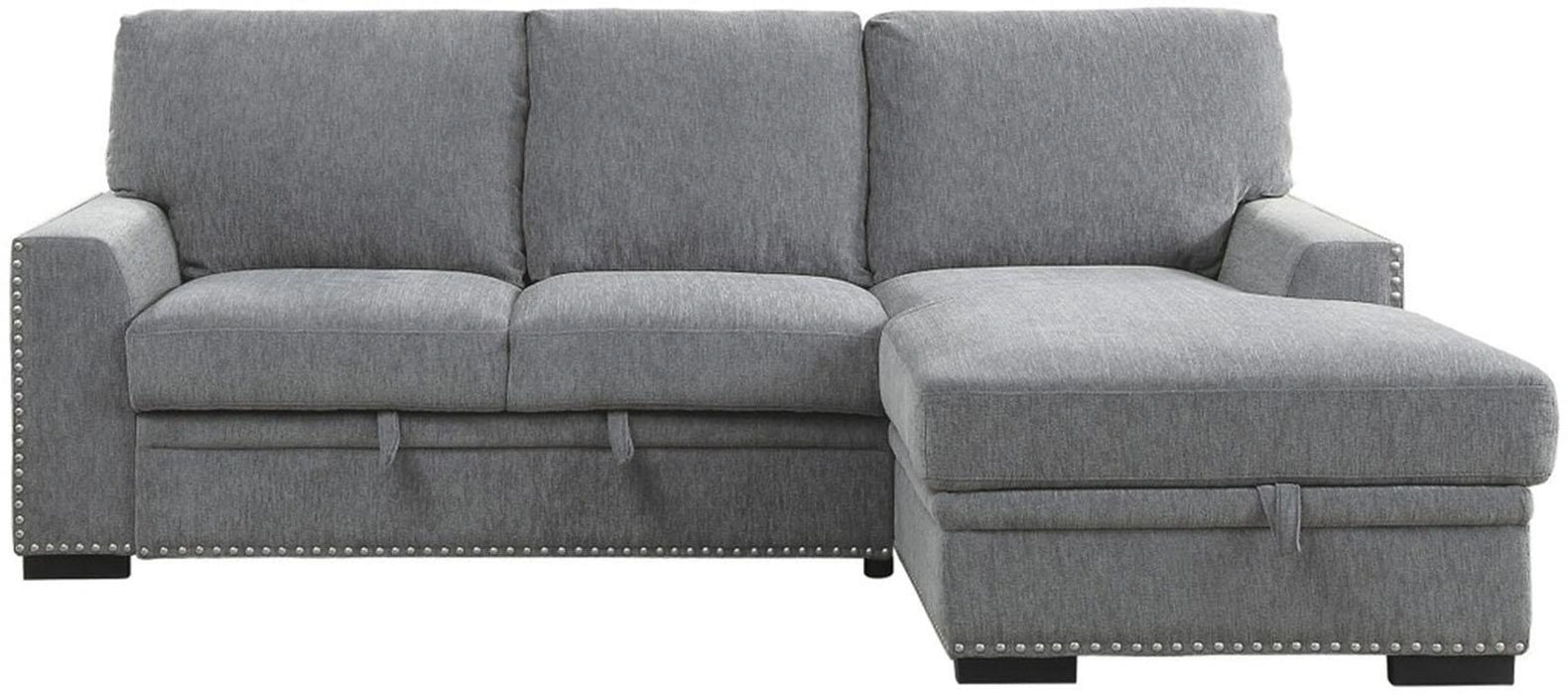 Five Star Furniture - Morelia 2pc Sectional with Pull Out Bed and Right Chaise in Dark Gray 9468DG*2RC2L