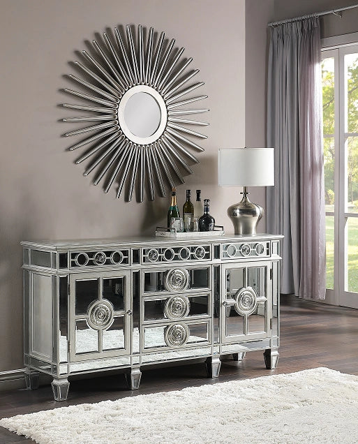 Five Star Furniture - Varian Mirrored & Antique Platinum Server
