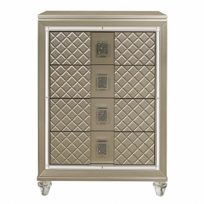 Five Star Furniture - Youth Loudon 4 Drawer Chest in Champagne Metallic B1515-9