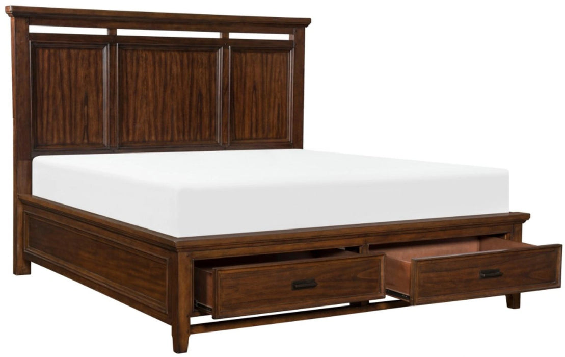 Five Star Furniture - Frazier Queen Upholstered Storage Platform Bed in Dark Cherry 1649-1*