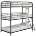 Five Star Furniture - Garner Triple Twin Bunk Bed with Ladder Gunmetal image