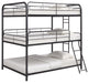 Five Star Furniture - Garner Triple Full Bunk Bed with Ladder Gunmetal image