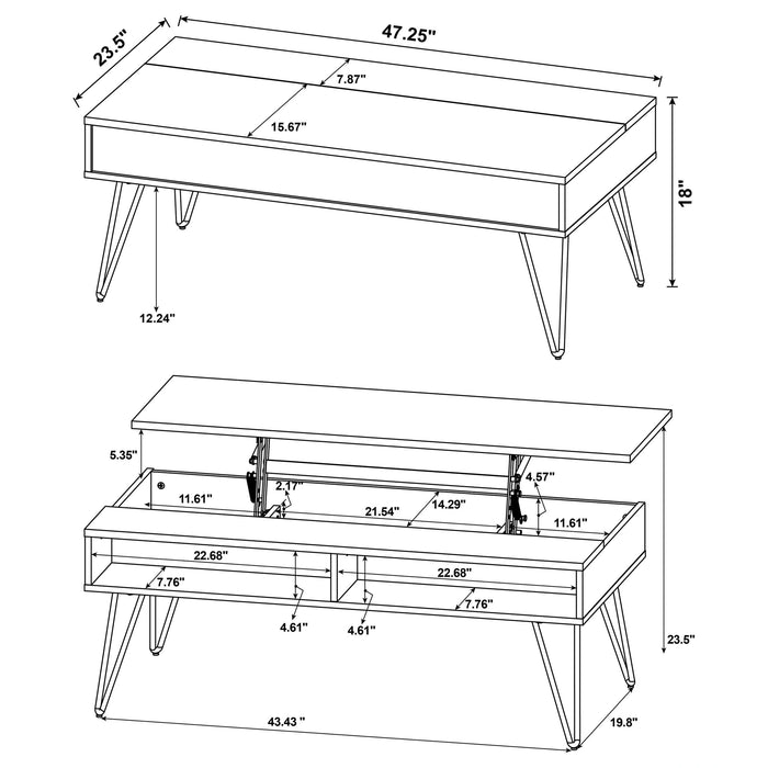 Five Star Furniture - Fanning Lift-Top Coffee Table Set