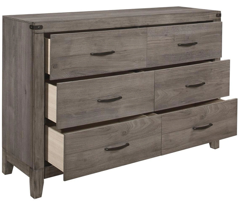 Five Star Furniture - Woodrow 6 Drawer Dresser in Gray 2042-5