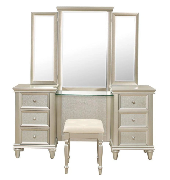 Five Star Furniture - Celandine Vanity Stool in Pearl/Silver 1928-14