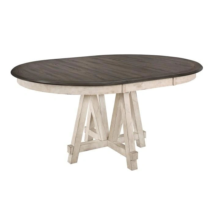 Five Star Furniture - Clover Round Dining Table in White and Gray 5656-66*