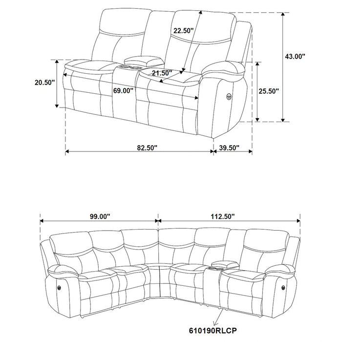 Five Star Furniture - Sycamore Power Reclining Sectional Sofa