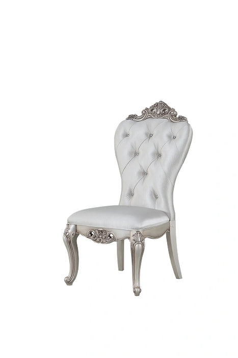 Five Star Furniture - Gorsedd Cream Fabric & Antique White Side Chair