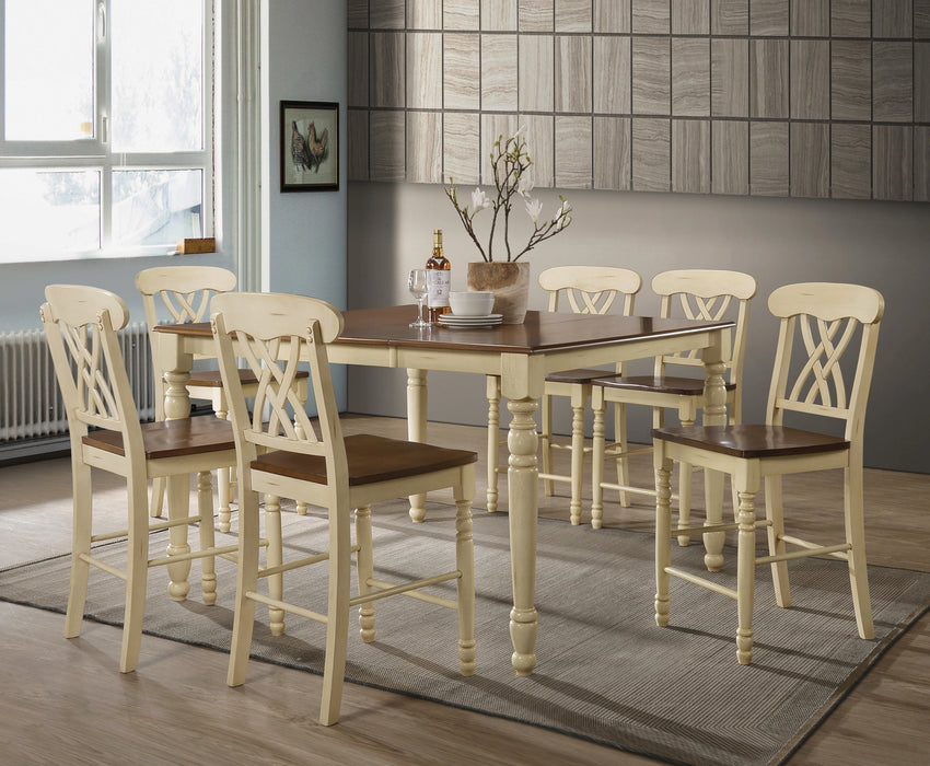 Five Star Furniture - Dylan Buttermilk & Oak Counter Height Table