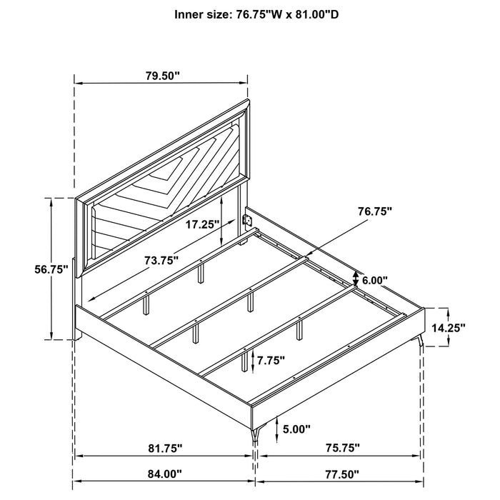 Five Star Furniture - Cassia Panel Bed with LED Lighting