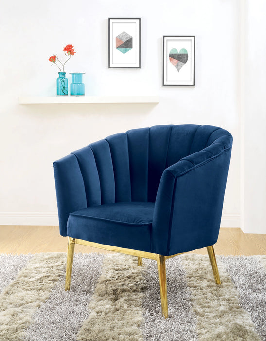 Five Star Furniture - Colla Midnight Blue Velvet & Gold Accent Chair
