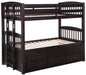 Five Star Furniture - Kensington Twin Over Twin Bunk Bed with Trundle Cappuccino image