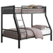 Five Star Furniture - Meyers Twin Over Full Metal Bunk Bed Black and Gunmetal image