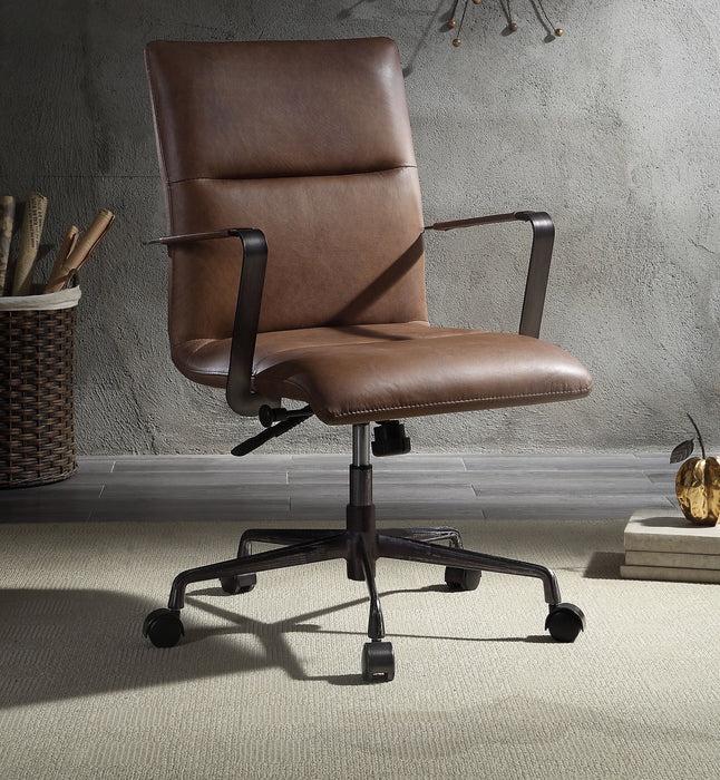 Five Star Furniture - Indra Vintage Chocolate Top Grain Leather Office Chair