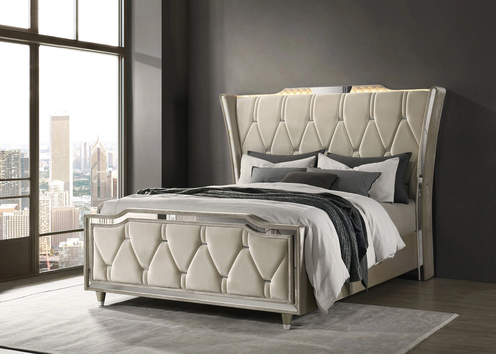 Five Star Furniture - Lorient Wingback Bed with LED Lighting