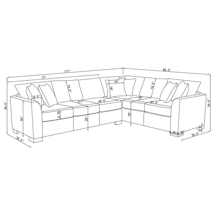 Five Star Furniture - Ashford Fold-Out Sleeper Sectional Sofa