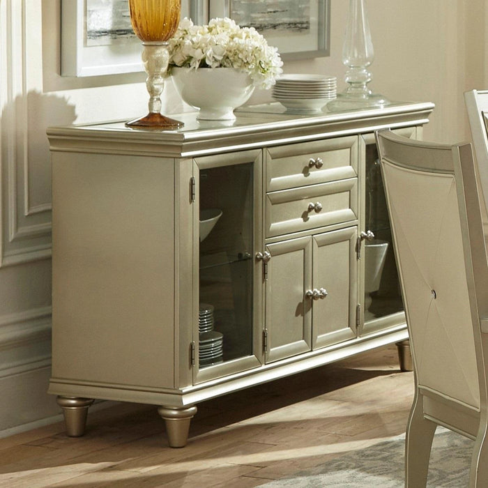 Five Star Furniture - Celandine Server with Glass insert in Silver 1928-40NG