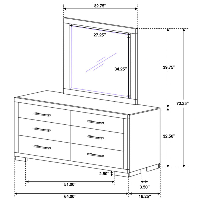 Five Star Furniture - Jessica Dresser with Mirror