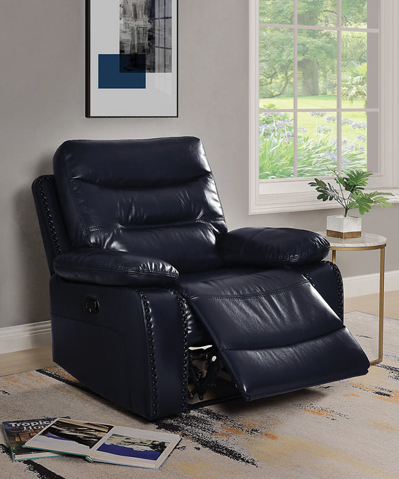 Five Star Furniture - Aashi Navy Leather-Gel Match Recliner (Motion)