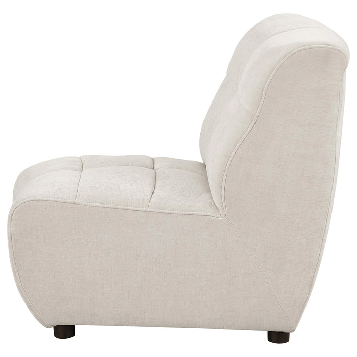 Five Star Furniture - Charlotte Upholstered Curved Armless Chair Ivory