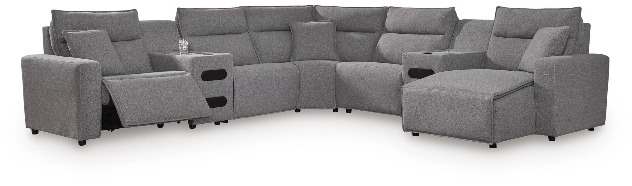 Five Star Furniture - Modmax II Power Reclining Sectional with Chaise and Audio Consoles
