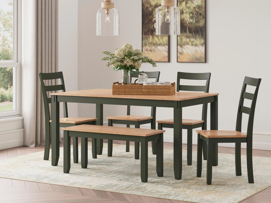 Five Star Furniture - Gesthaven Dining Table with 4 Chairs and Bench (Set of 6)