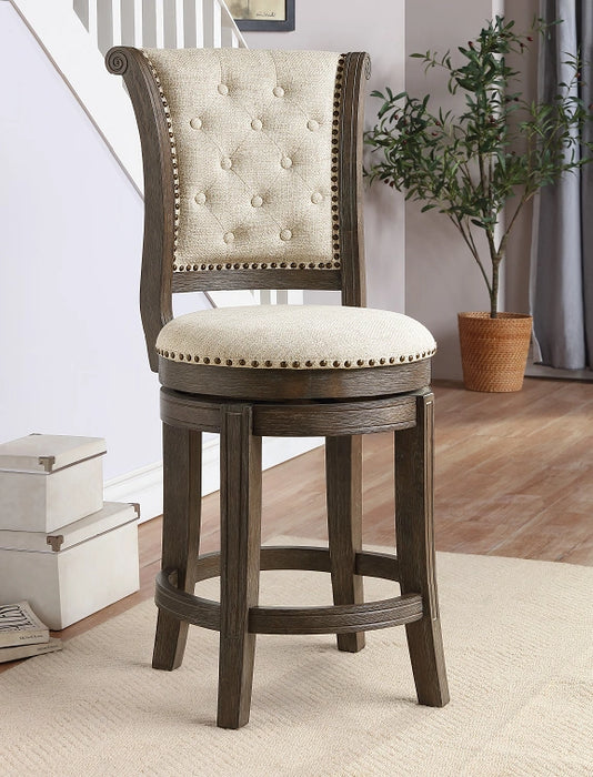 Five Star Furniture - Glison Beige Fabric & Walnut Counter Height Chair (1Pc)