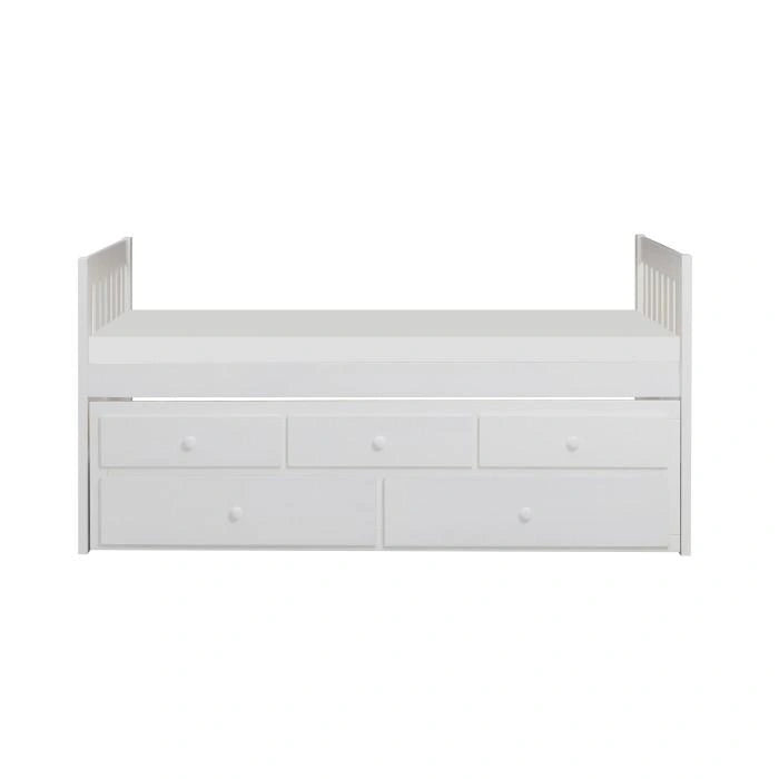Five Star Furniture - Galen Twin/Twin Trundle Bed with Storage in White B2053PRW-1*