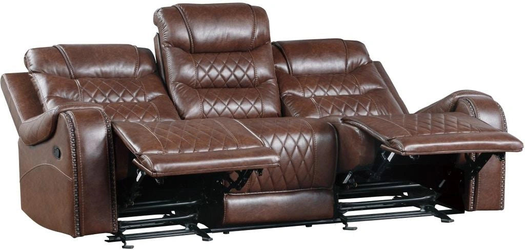 Five Star Furniture - Putnam Power Double Reclining Sofa with Drop-Down in Brown 9405BR-3PW