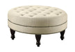 Five Star Furniture - Elchin Round Upholstered Tufted Ottoman Oatmeal image