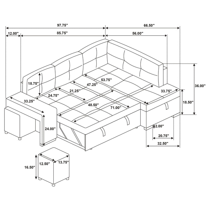 Five Star Furniture - Roanne Pull-Out Sleeper Sectional Sofa