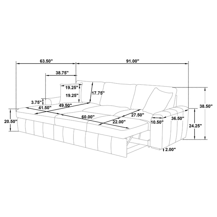 Five Star Furniture - Pastrana Pull-Out Sleeper Sectional Sofa