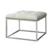 Five Star Furniture - Swanson Upholstered Tufted Ottoman White and Chrome image