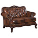 Five Star Furniture - Victoria Tufted Back Loveseat Tri-tone and Brown image