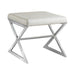 Five Star Furniture - Rita X-cross Square Ottoman White and Chrome image